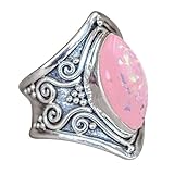 Clearance ! Ladies Ring Jewelry,Vanvler Boho Natural Gemstone Marquise Pink Opal Personalized Ring