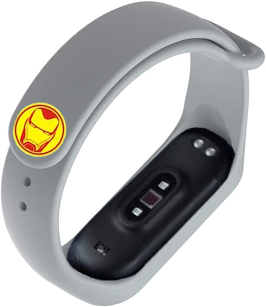 CellFAther® Silicone Wristband Strap Compatible with Xiaomi Mi 4/ Mi 3 Band Iron Man-Grey (Tracker Not Included)