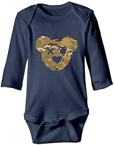 Teddy Bear Sketch Head U.S Army Unisex Baby Infant Short Sleeve Bodysuits Creeper