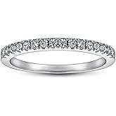 LOVECORE 14K Gold Plated 925 Sterling Silver CZ Faux Diamond Dainty Stacking Rings Statement Rings Promise Rings Wedding Bands Stackable Rings Eternity Rings for Women for Couples for Her Size 5-9