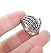 FIBO STEEL Skull Ring Stainless Steel Skull Rings for Men Women Vintage Gothic Ring Biker,Size 11