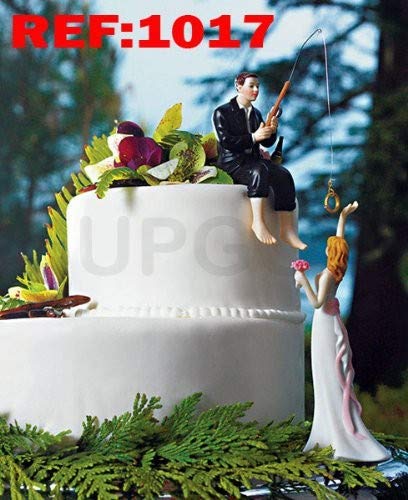 DreamWedding-UK Wedding Cake Toppers/Bride and Groom Figures/Sitting/Standing, Artificial Resin, Number 3, 5 x 12 x 12 cm