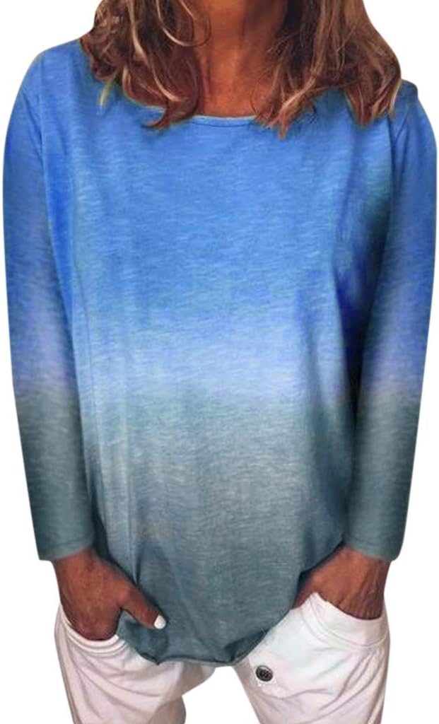Women's Hoodies TUDUZ New Women Gradient Color Long Sleeve Hoodies Sweatshirts Outdoors Sports Yoga Fitness Workout Hooded Pullover Tops