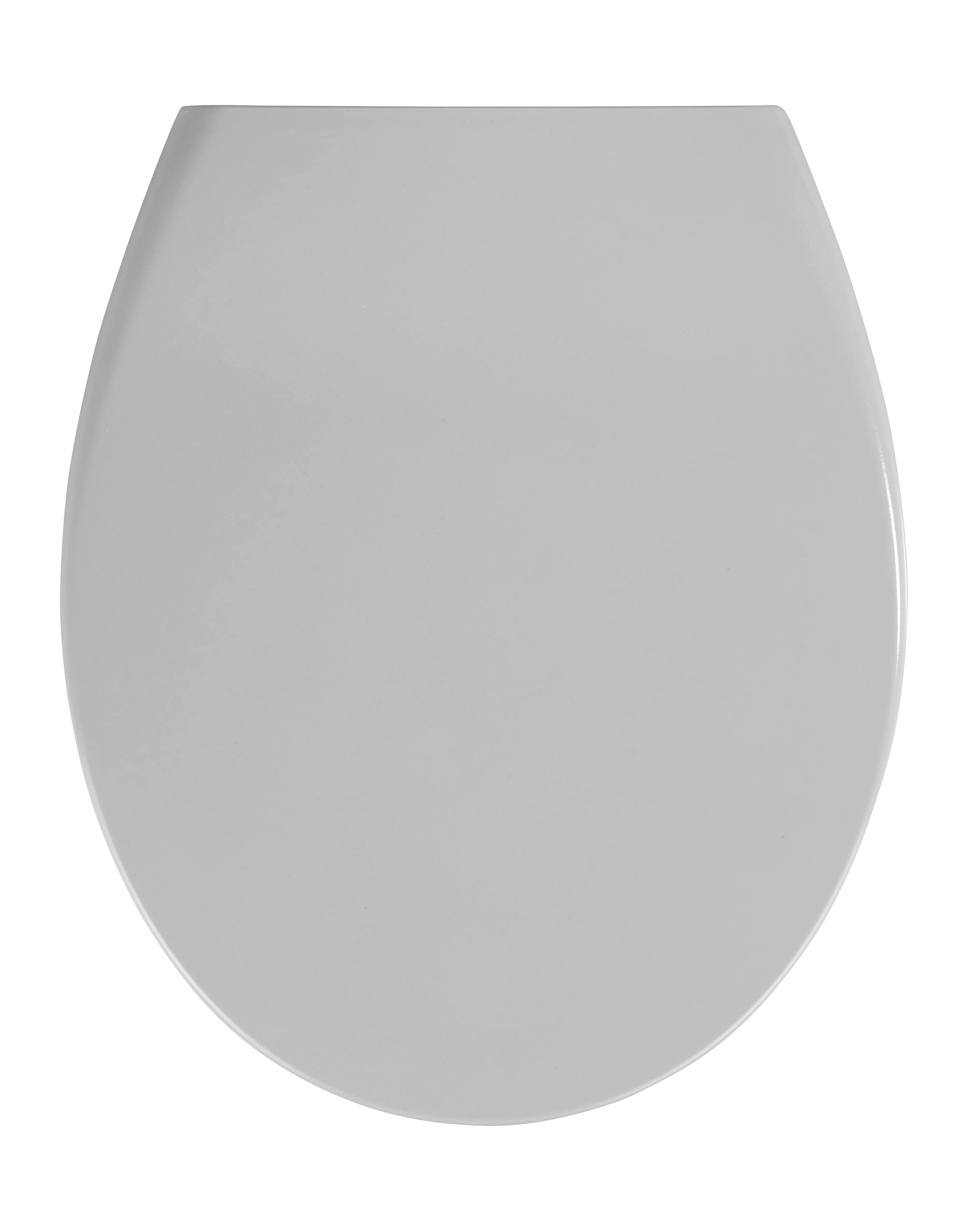WENKO Toilet seat Samos in light grey, Duroplast, 37.5 x 44.5 x 10 cm
