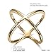 WISTIC Gold Plated Criss Cross Ring for Women, 14K Gold Plated X Ring, Dainty Non-Tarnish Infinity Ring, Cute Daily Fashion Statement Jewelry, Size 9
