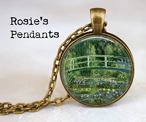 nijiahx Japanese Bridge by Claude Monet - Monet Necklace - Classic Art Jewelry - Impressionism Art Jewelry - French Impressionist