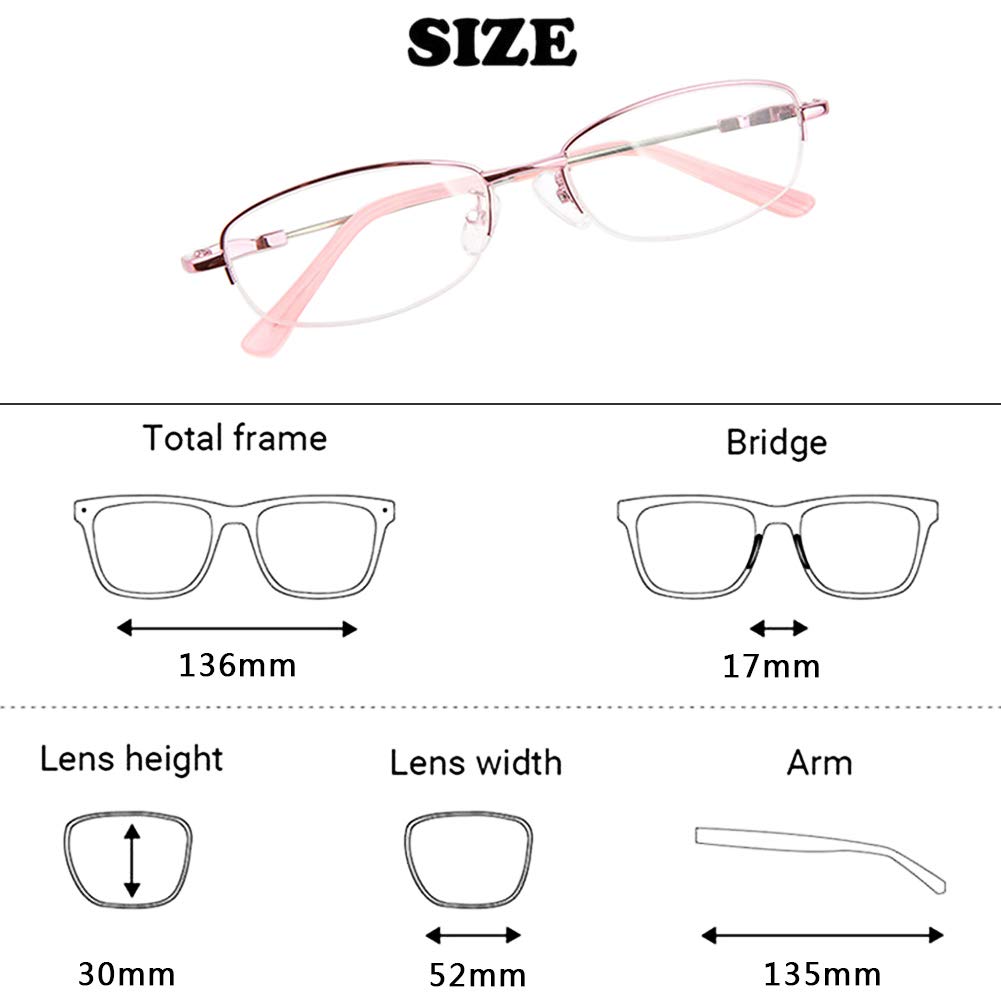 Fuyingda Memoria Metallo Metà Telaio Miope Occhiali 0.5~-6.00 Donne  Anti-Radiazione Shortsighted Eyeglasses Miopia Bicchieri Spectacles Eyewear  Abbigliamento Donna berjaya.edu.my