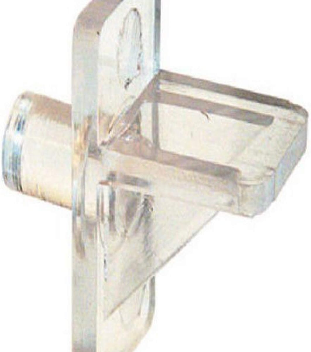 Slide-Co 243409 Plastic Shelf Support Pegs, Clear (12pk) – 5mm Outside Diameter - Easily Replace Missing or Broken Shelf Supports – Serrated Stems for Stronger Grip - Easy to Install: Home Improvement