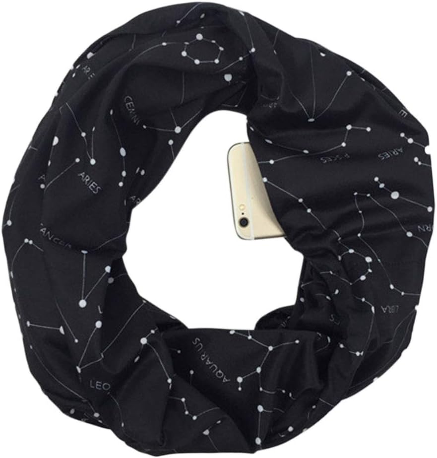 Ronri Scarves for Women and Men, Lightweight Infinity Scarf Wrap with Hidden Zipper Pocket, Best Travel Scarfs