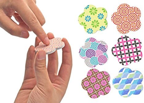 NOPPOR Flower Shape Mini Pedicure Emery Boards Sanding Nail File Tools (24Pack)