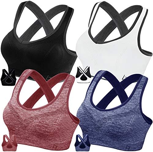 FITTIN Crossback Sports Bras – Padded Seamless Med Support for Yoga Gym Workout Fitness FITTIN Crossback Sports Bras – Padded Seamless Med Support for Yoga Gym Workout Fitness