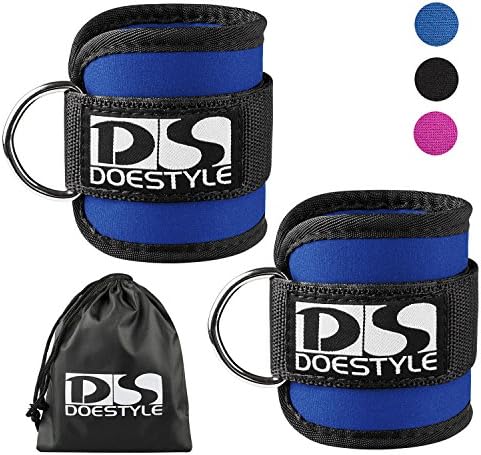 Doestyle Ankle Straps, Adjustable Fit Ankle Cuff Strap for Gym Cable Machine Workouts with Durable Cuffs for Ab, Leg & Butt Weight Exercises Men & Women Fitness (Pack of 2)