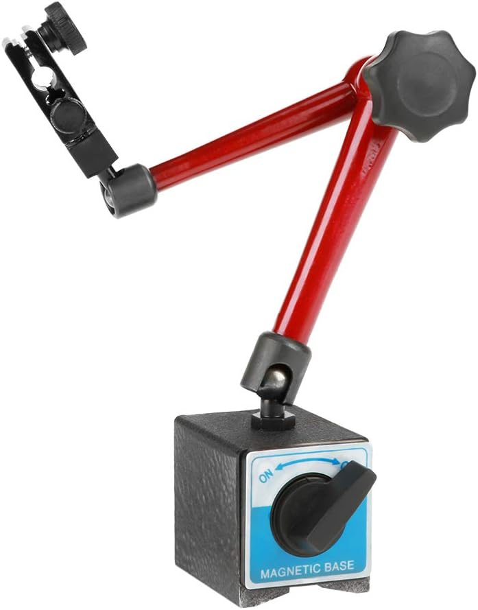 Magnetic Base Holder, 350mm Universal Adjustable Magnetic Base Holder Stand for Dial Test Gauge Indicator Red