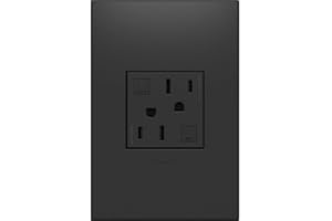 Legrand adorne 15A GFCI Tamper-Resistant Outlet with Matching Wall Plate (Graphite Finish), AGFTR2152G4WP