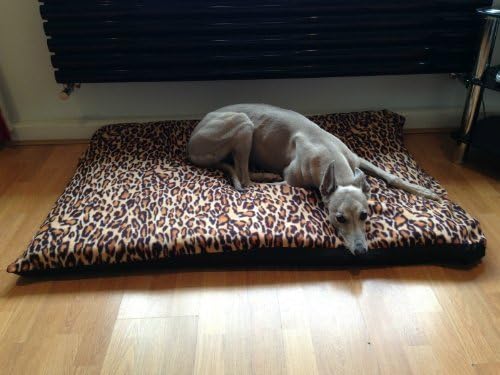 KosiPet® Waterproof Dog Bed Mattress,Rhomboid High Density Foam Pad,(LEOPARD FLEECE, EXTRA LARGE)