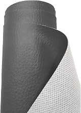 A-Express Grained Faux Leather Fabric 0.8mm Waterproof Dark Grey 50cmx140cm