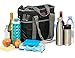Large Insulated Thermal Cooler Tote Bag Detachable Shoulder Strap by Mister Alfresco (Black)