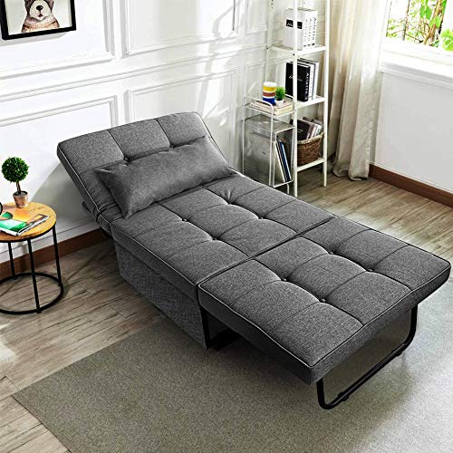 HOMEER Ottoman Sofa Bed, Convertible Chair 4in1 Multifunctional