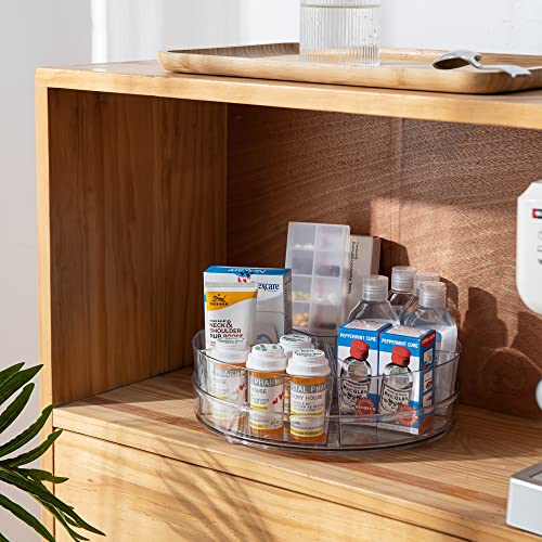 Empaxum Clear Lazy Susan Organizer with 5 Removable Bins 10.6" Plastic