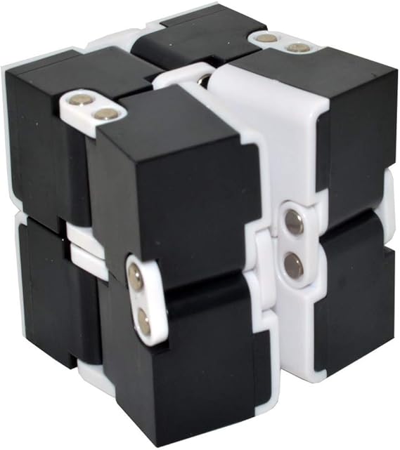 Shivsoft Ms RN Traders Infinity Cube Fidget Toy, Light Luxury EDC Fidgeting Infiniti Cube Game for Kids and Adults (Black)