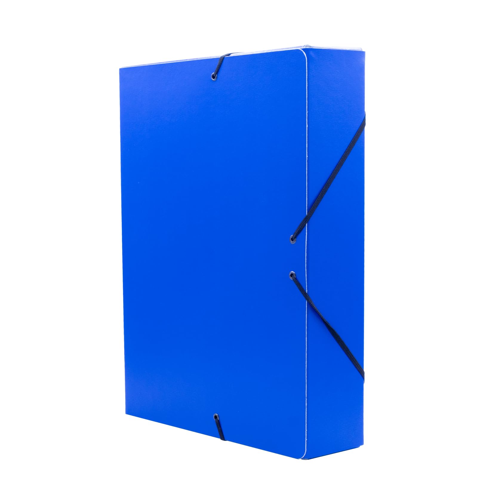 Raylu Paper A4 Matte Project Folder with 7 cm Spine, Sturdy Cardboard Folder and Elastic Closure for School or Office Projects, File Folder Size 34 x 24 cm (Blue)