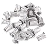 BQLZR 8mm Zinc Plated Iron Flat Head Rivet Nut M8 Silver for Railway Pack of 25