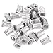 BQLZR 8mm Zinc Plated Iron Flat Head Rivet Nut M8 Silver for Railway Pack of 25