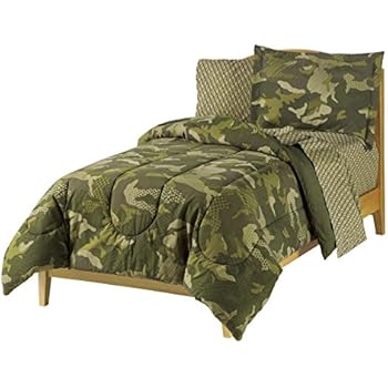 dream FACTORY Boys Army Green Desert Camo Comforter Set