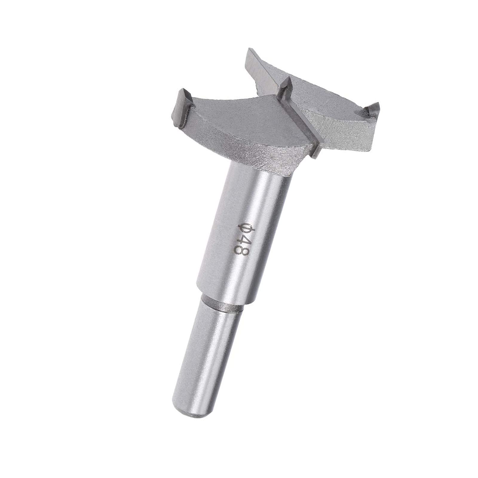 TA-VIGOR 48mm Forstner Wood Boring Drill Bits, Hole Saw Carbide Alloy Steel Tip Round Shank Cutting for Hinge Plywood Wood Tool