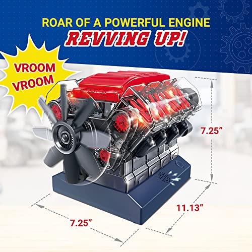 Playz V8 Combustion Engine Model Building Kit for Kids, Adults STEM