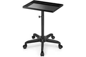 FLOLXNB Salon Tray Cart Premium Metal Tray Rolling Trolley Adjustable Height Storage Utility Cart for Clinic Spa Rolling Tray