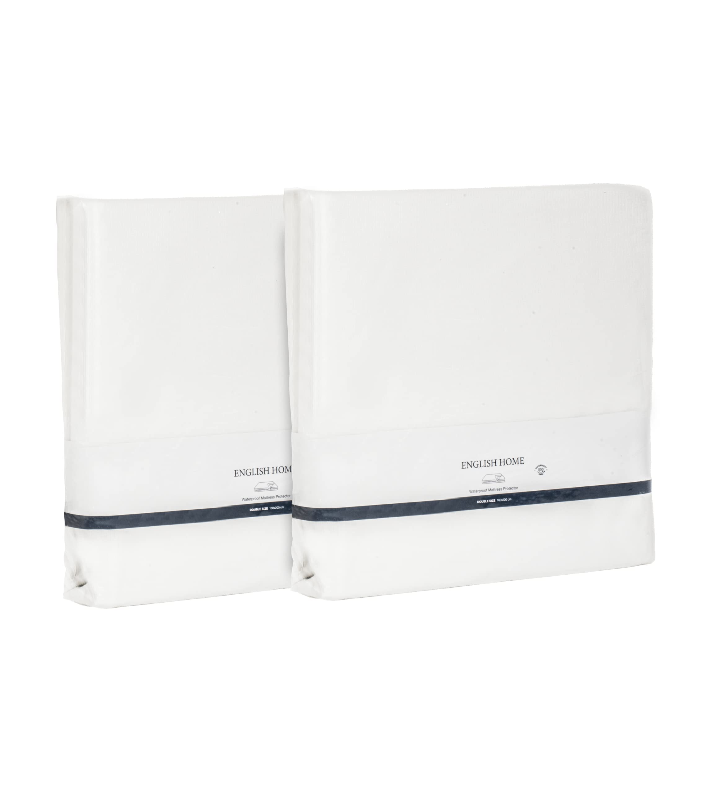 ENGLISH HOME 2 Pack Waterproof Mattress Protector, Breathable Microfiber Mattress Cover Sheet with Elastic Straps 30 cm Deep, Washable Bed Cover, Mattress Topper Pad, 90x190 cm, White, Single