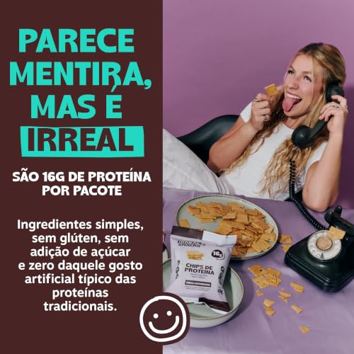 Irreal Snacks, Snack Proteico Salgado, Sabor Cebola Caramelizada, 40g, Feito com Batata Doce, Caseinato de Cálcio e Proteína de Arroz
