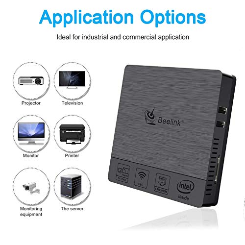Beelink BT4 Mini PC Intel Atom Z8500 Windows 10 Mini Computer, 4GB DDR3L 64GB eMMC,Support 4K HD 30Hz,2.4/5G WiFi AC,Gigabit Ethernet, BT 4.0 (Beelink BT4 4GB/64GB)
