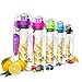 Sharpro 32 oz. Infuser Water Bottles - Featuring a Full Length Infusion Rod, Flip Top Lid, Dual Hand Grips (Energy Green)