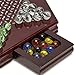 Yellow Mountain Imports Wooden Chinese Checkers Halma Board Game Set (12-Inch) with Storage Drawer and 60 Colored Glass Marbles (14mm) - Classic Strategy Game