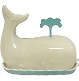 Whale Shaped Butter Dish Stoneware Keeper with Lid