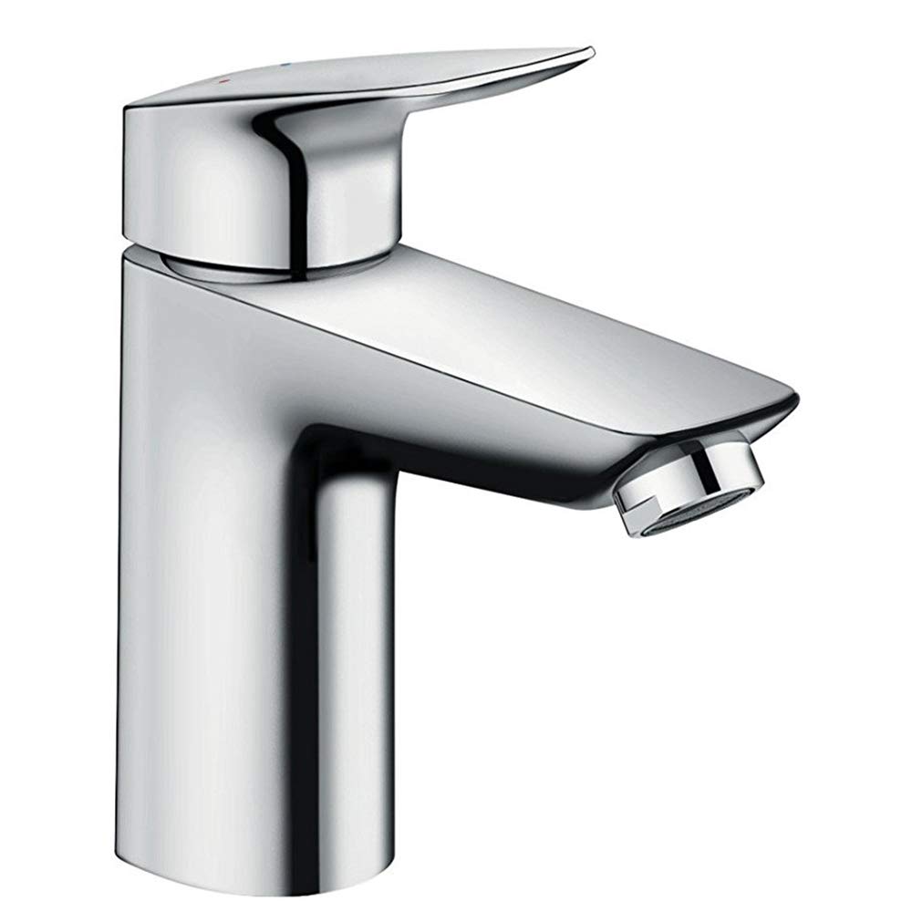 hansgrohe Logis - bathroom tap without waste, bathroom sink tap with spout height 93 mm, basin mixer tap water-saving (EcoSmart), chrome, 71101000