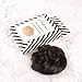 Bella Hair 100% Real Human Hair Scrunchie Messy Bun Hair Pieces for Women, Natural Looking Elastic Wavy Curly Up-Do Chignon Extensions (#1B Natural Black)