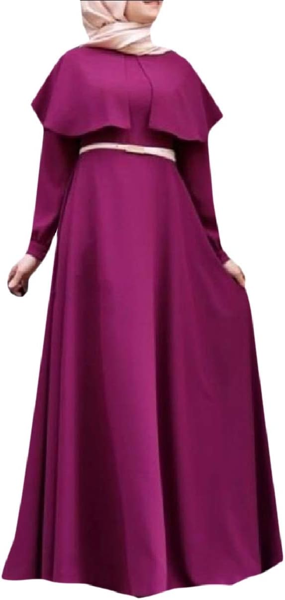 Whitive Womens Plus Size Islamic Dubai Solid-Colored Shawl Muslim Abaya