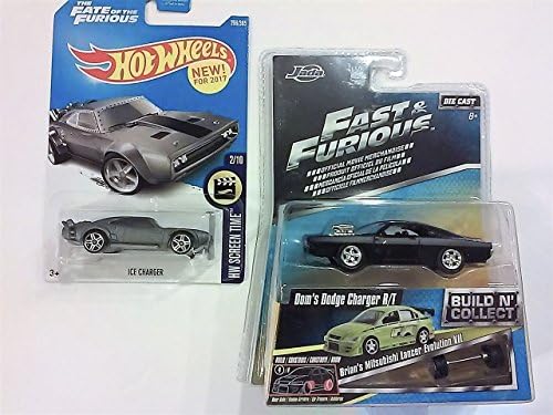 SKYLINE Bundle: Fast &amp; Furious Build N Collect Wave 3, Dom's Dodge Charger R/T AND 2017 HW Screen Time The Fate of the Furious Ice Charger 266/365, Gray