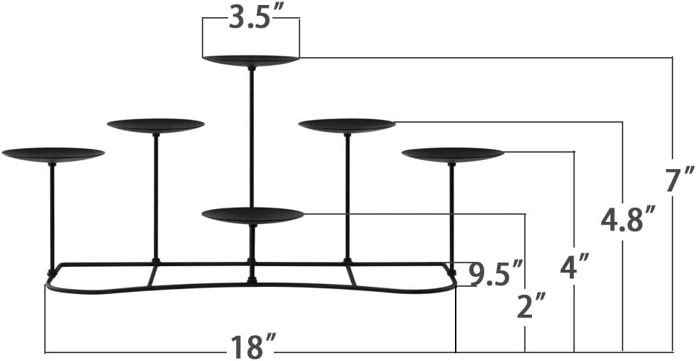 smtyle DIY 6 Fireplace Candle Candelabra Candleholder Mantle Decor for Flameless or Wax Pillar Candles Stand with Black Iron Decoration on Desk or Floor: Home & Kitchen