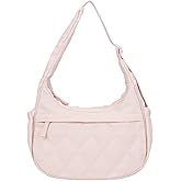 JANKS Small Puffer Crescent Shoulder Bag for Women, Nylon Quilted Puffy Crossbody Purse, Cute Hobo Shoulder Handbags