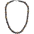 GENASTO Healing Crystal Black Obsidian Tiger Eye and Hematite Beads Necklace Triple Protection Necklace Unique Ideas Men Necklace Christmas Gifts for Men for Stress Relief and Balance