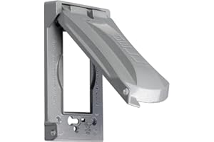 Hubbell Bell MX1050S Single-Gang Weatherproof Heavy Duty Universal Flip Cover, 2.87"W x 4.84"H, Gray Finish