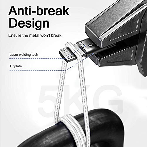 Micro USB Cable 10ft 3 Pack Android Charger Cable Extra Long Nylon Braided Charging Cord High Speed Durable Fast Charging for Samsung Galaxy S7 Edge S6 S5 Android Phone