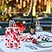 Cooraby 20 Pieces Valentines Day Paper Bags Valentine's Day Party Kraft Bags Paper Red and Pink Color Hearts Bags with Handle for Party Favors
