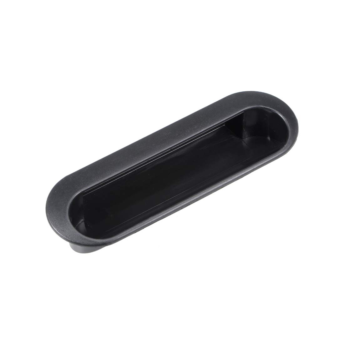 sourcing map Flush Pull Finger Insert Recessed Cabinet Handles 120mm x 40mm x 21mm Black