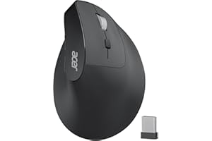 Acer Wireless Mouse Ergonomic, Rechargeable USB C Vertical Mouse 3 Adjustable DPI 1600/1200/1000, Ergo Mice, 2.4GHz Computer 