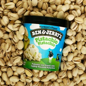 Ben & Jerry's - Vermont's Finest Ice Cream, Non-GMO - Fairtrade - Cage-Free Eggs - Caring Dairy - Responsibly Sourced Packaging, Pistachio Pistachio, Pint (4 Count)